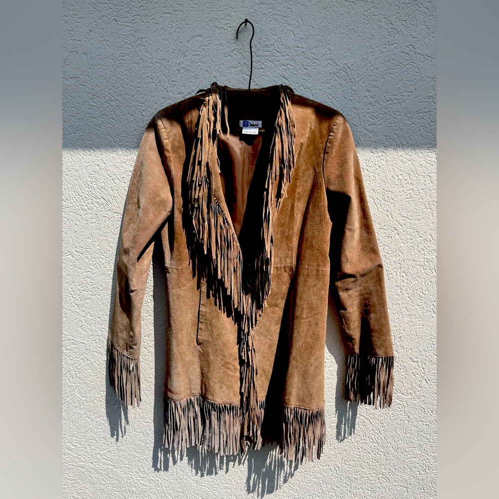 Vintage B Lucid Mend Size Large Suede fringed Leather jacket
